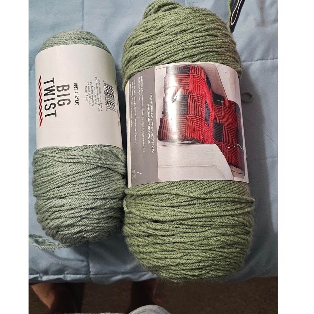 Big Twist Value Acrylic Yarn Succulent Sage Green 1 Full 16oz & 1 Partial Skein
